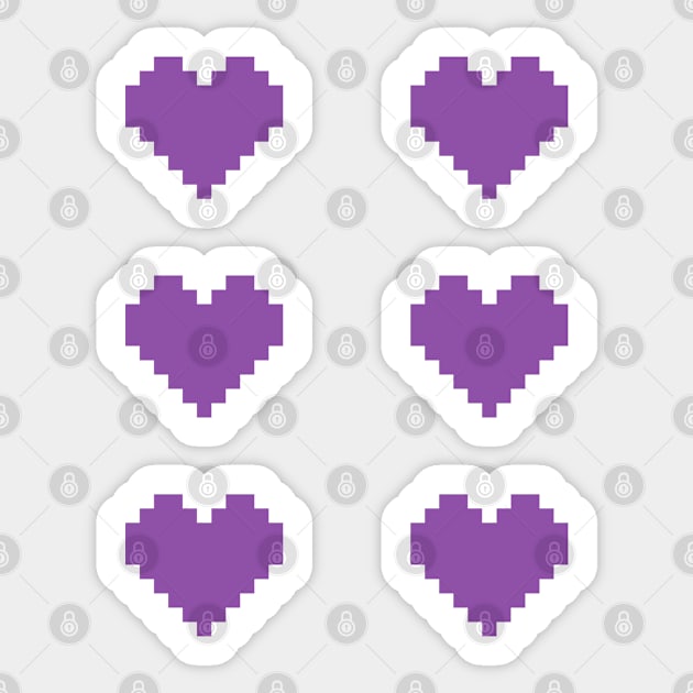 Pixel hearts pattern. Sticker by AndArte